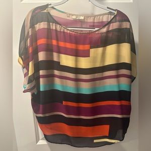 Guess flowy multi color top.  L